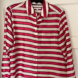 Foxcroft Size 10 Striped Blouse